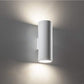 Applique da Parete in Gesso Verniciabile Doppio Fascio di Luce, 2x GU10, Bianco, Design Moderno per Interni – GS-E50