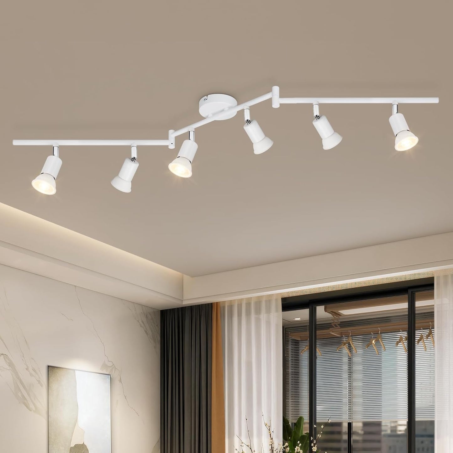 Plafoniera a Soffitto con Faretti Orientabili GU10 in Metallo, Lampada da Interno Moderna per Soggiorno Cucina Corridoio, Attacco GU10 – PN-17B