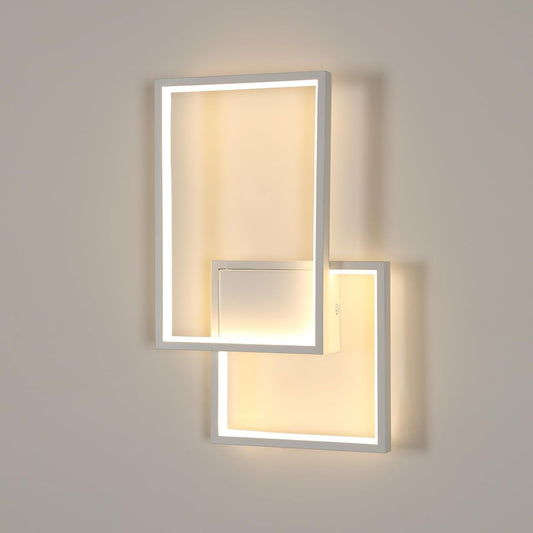 Applique LED Moderna 24W da Parete, CCT Switch 3000K/4000K/6500K, Lampada da Muro Design Geometrico per Soggiorno Camera Corridoio, IP20 – Serie AQ34