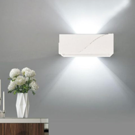 Applique da Parete in Gesso Verniciabile, Attacco G9, Luce Diretta/Indiretta, Lampada da Muro Moderna per Interni – GS-E78