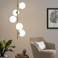 Lampadario a sospensione 5 sfere in vetro attacco G9 moderno bronzo A95