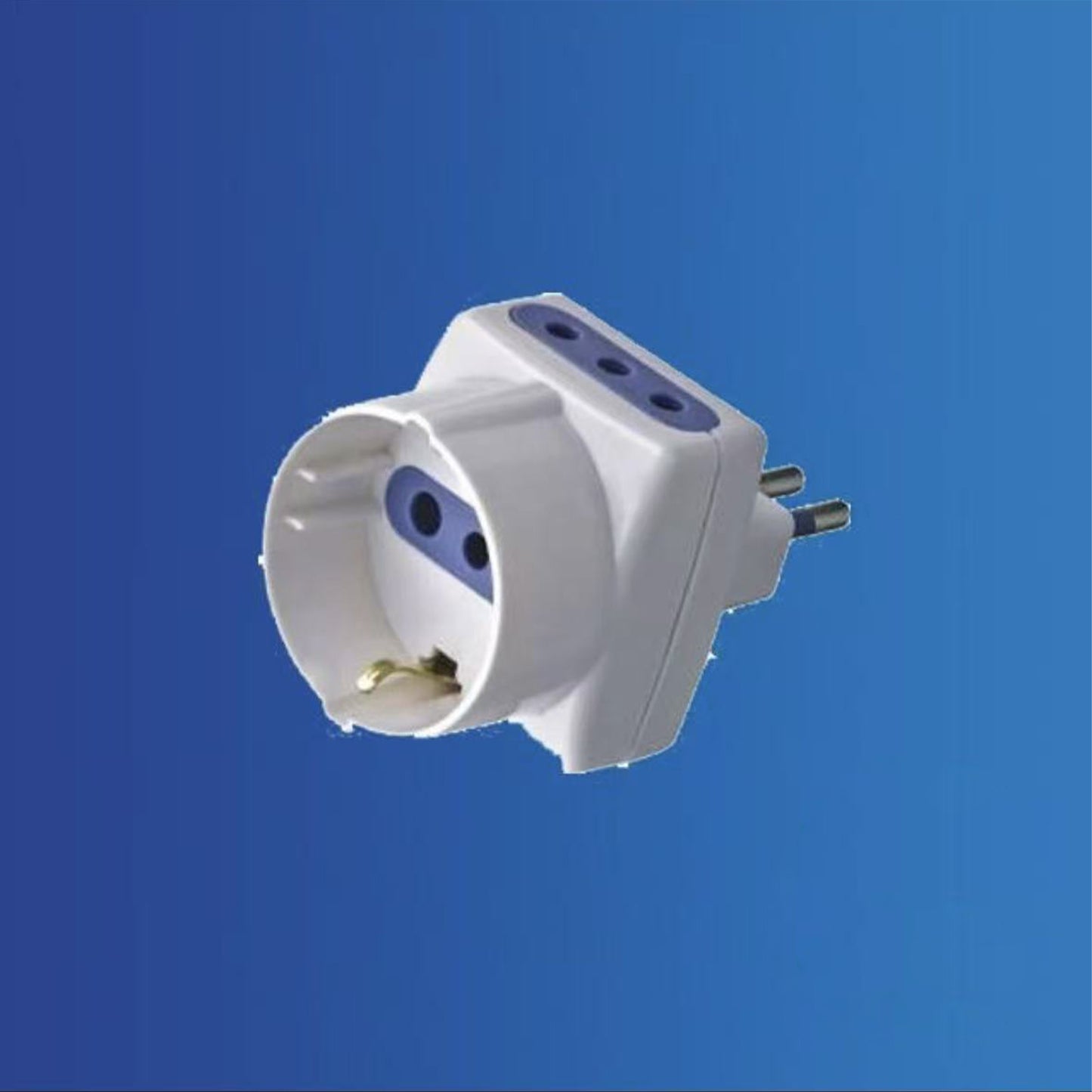 5PZ Adattatore Spina Italiana 10A con 2 Prese (Schuko + 10A Bipasso), Presa Multipla Compatta 250V per Casa e Ufficio – XSL1105
