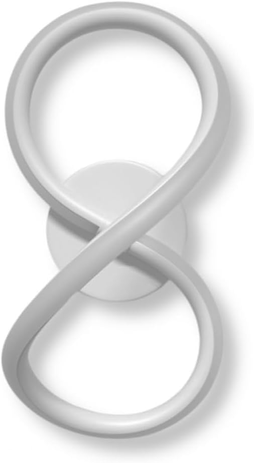 Applique LED da Parete 10W Bianco Opaco – Lampada da Muro Moderna con 3 Colori Selezionabili (3000K-4000K-6500K), Forma a 8, 800 LM, Alluminio AQ33-B3C