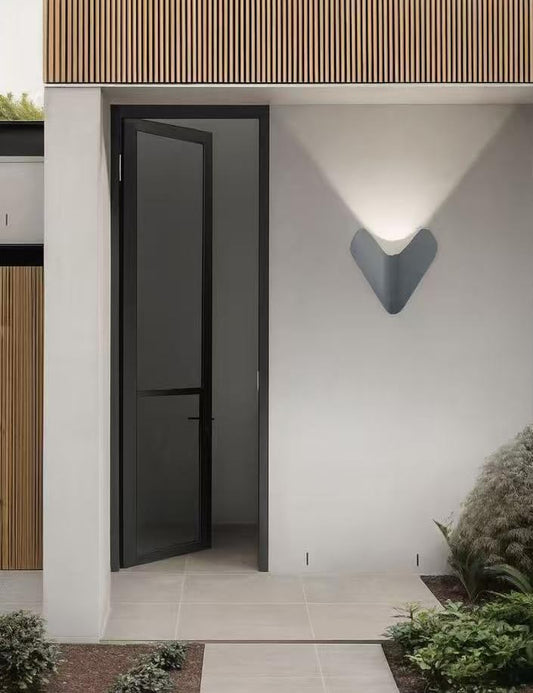 Applique da Esterno LED 12W IP65 – Lampada da Parete Impermeabile in Alluminio, Luce Decorativa su e giù, Design Moderno a Forma di V, per Facciata, Balcone e Giardino ES61