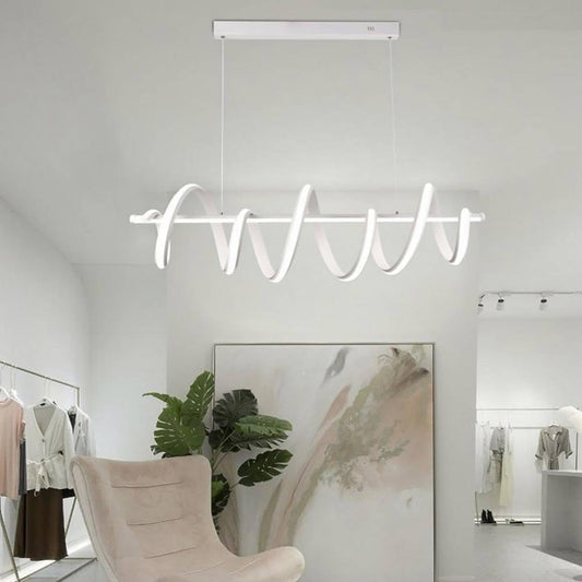 TEKHOME Lampadario led a sospensione 60 watt lampada twist bianco stilizzato luce fredda calda o naturale A68-B3C