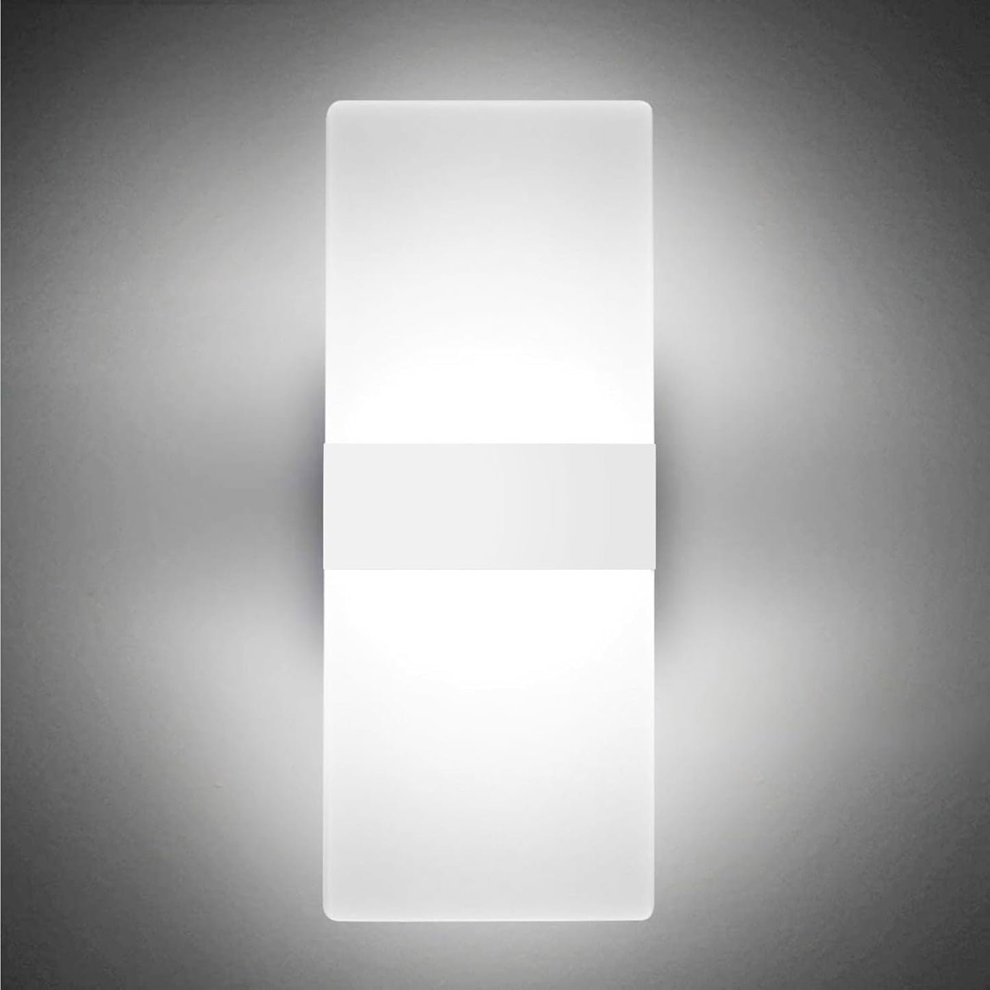 TEKHOME Applique da Muro LED 10W Bianco/Con Finitura in Rame, Rettangolare Moderno, 3000K-6500K, Lampada da Parete Interni, Soggiorno Camera da Letto Corridoio E37