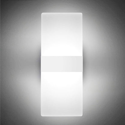 TEKHOME Applique da Muro LED 10W Bianco/Con Finitura in Rame, Rettangolare Moderno, 3000K-6500K, Lampada da Parete Interni, Soggiorno Camera da Letto Corridoio E37