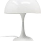 Lampada da Tavolo  E27 – Design Moderno a Fungo, Lampada da Comodino/Scrivania, Metallo e Resina, Colore Bianco, Max 60W D12-B