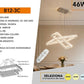 Lampadario LED Moderno a Sospensione 46W Design Geometrico con Telecomando, CCT 3000K 4000K 6500K, Lampada Elegante per Soggiorno Sala da Pranzo Cucina – B12-3C
