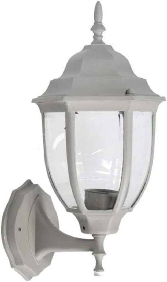 TEKHOME Lanterna da Muro per Esterno E27 IP55 – Lampada da Parete in Alluminio e Vetro, Stile Classico per Giardino, Balcone o Ingresso (Disponibile in 4 Colori) ES09