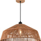 Lampadario a Sospensione in Stile Boho 40/50cm, Paralume in Rattan/Filo di Corda, Attacco E27, Altezza Regolabile, Illuminazione per Cucina Soggiorno Sala da Pranzo – Naturale LP-48