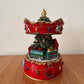 Carillon di Natale Rotante con Babbo Natale e Trenino, Giostra Musicale Natalizia con Movimento, Decorazione Natalizia da Tavolo Ø12×H16,5 cm 423507