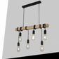 TEKHOME Lampada Sospesa a Soffitto con Paralume in Legno, Lampadario Design Industriale/Scandinavo con Attacco E27, per Cucina Isola Tavolo Bar, 110-240V, (Lampadina Non Inclusa) B47-6