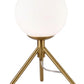 Lampada da Tavolo Minimalista Bronzo con sfera in Vetro Bianco Design Elegante per Illuminare e Decorare Spazi Interni Adatta a Comodini Scrivanie e Tavolini Altezza 30 cm (1 sfera con treppiede) D35
