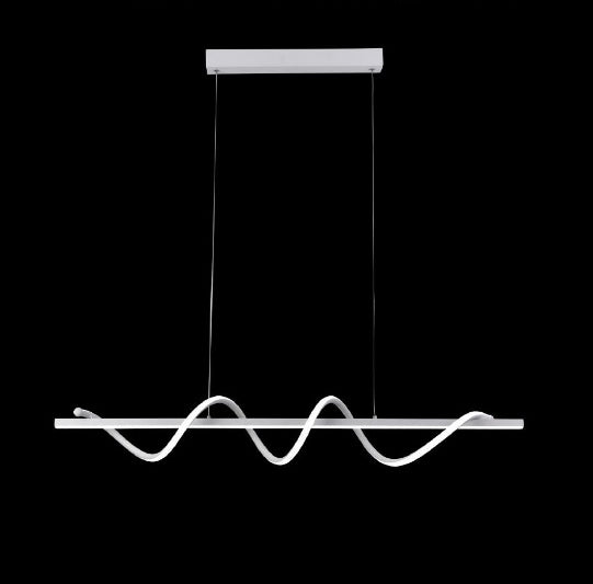 Lampadario LED Moderno 36W con CCT 3000K-4000K-6500K, Dimmerabile da Interruttore, Lampada Sospesa Design Ondulato per Soggiorno Cucina Sala da Pranzo, 2280LM, 100cm – Bianco B65