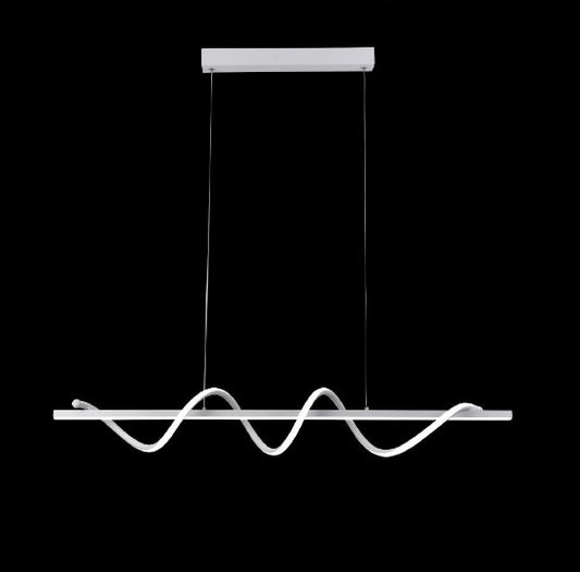 Lampadario LED Moderno 36W con CCT 3000K-4000K-6500K, Dimmerabile da Interruttore, Lampada Sospesa Design Ondulato per Soggiorno Cucina Sala da Pranzo, 2280LM, 100cm – Bianco B65