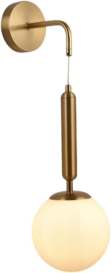 Applique a parete pendente in stile contemporaneo con attacco G9 di colore bronzo con sfera in vetro AQ56
