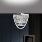 TEKHOME Lampadario a Sospensione con Cristalli, Lampadario LED Soffitto 35W 2800LM, Luce Fredda 6500K, Acciaio Inox Bianco, per Soggiorno Sala da Pranzo B74-F