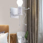 TEKHOME Applique da Muro Design Creativo con Figura Umana, E27 1x60W, Metallo Bianco/Nero, Lampada da Parete Moderna per Camera da Letto Soggiorno Corridoio AQ51
