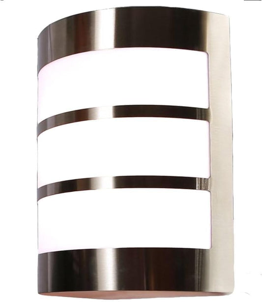 Applique da Esterno E27 IP44, Lampada da Parete Moderna in Acciaio Inossidabile e PC, Design Curvo, Attacco E27 (Lampadina non inclusa), per Facciata, Balcone e Giardino S250-A