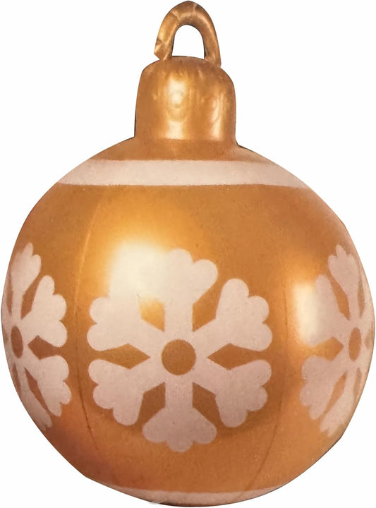 Palla Natalizia Gonfiabile 60 cm Oro – Decorazione Natalizia da Interno ed Esterno, Pallone Decorativo di Natale per Casa, Vetrina o Giardino 513015