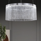 TEKHOME Lampadario a Sospensione Universo con Cristalli, Lampadario LED Soffitto 35W 2800LM, Luce Fredda 8000K, Acciaio Inox Bianco, per Soggiorno Classico B70-F