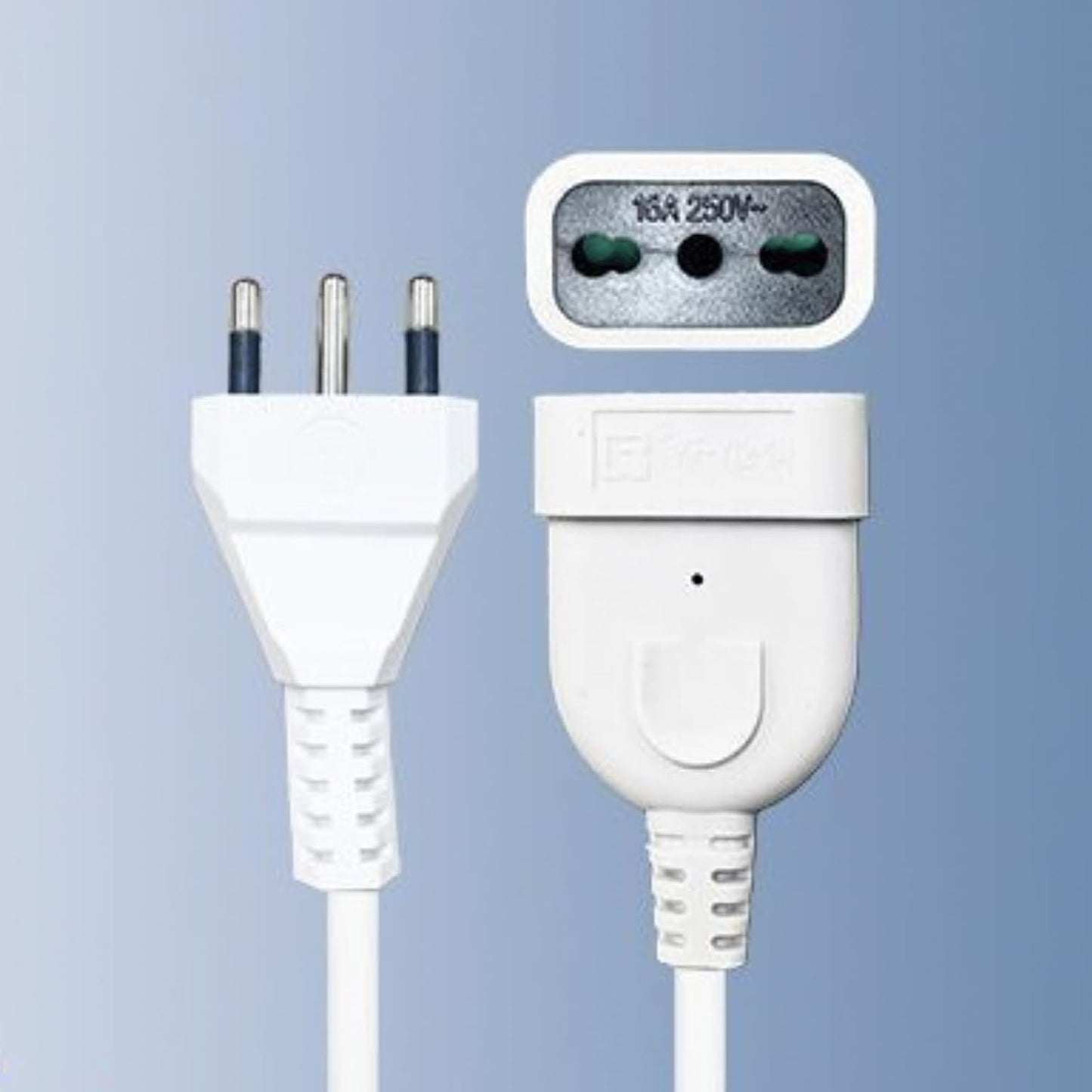 2 Pezzi Cavo di Prolunga Lineare 10m Spina Italiana 16A 250V, Presa Bipasso 10/16A, Cavo 3G 1,0mm², Max 2300W, Bianco – X203063-10M