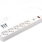 Multipresa con USB A e USB-C, 5 Prese Universali 10A, Interruttore di Sicurezza, Cavo 1,5 m, Presa Italiana per Casa e Ufficio – 80082