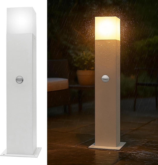 Lampione da Giardino Esterno E27 IP44, Palo Luce LED da Terra in Alluminio per Vialetti, Cortile, Patio, Terrazzo – Altezza 44cm – Compatibile Lampadina E27 (Non Inclusa) H440