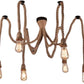 Lampadario ragno a sospensione 6 corde portalampada e27 lampada country retro arredamento rustico B59-6