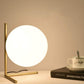 Lampada da Tavolo Moderna G9, Lampada Design con Sfera Opalina e Struttura Oro Bronzo, Luce da Comodino Elegante per Camera da Letto Salotto Studio, Lampadina Non Inclusa D34