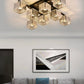 TEKHOME Lampadario da Soffitto 8 Luci E27, Stile Moderno Quadrato in Cristallo, Attacco E27 Max 60W, Struttura in Metallo Nero, Senza Lampadine, per Soggiorno Sala da Pranzo Interni C28-8