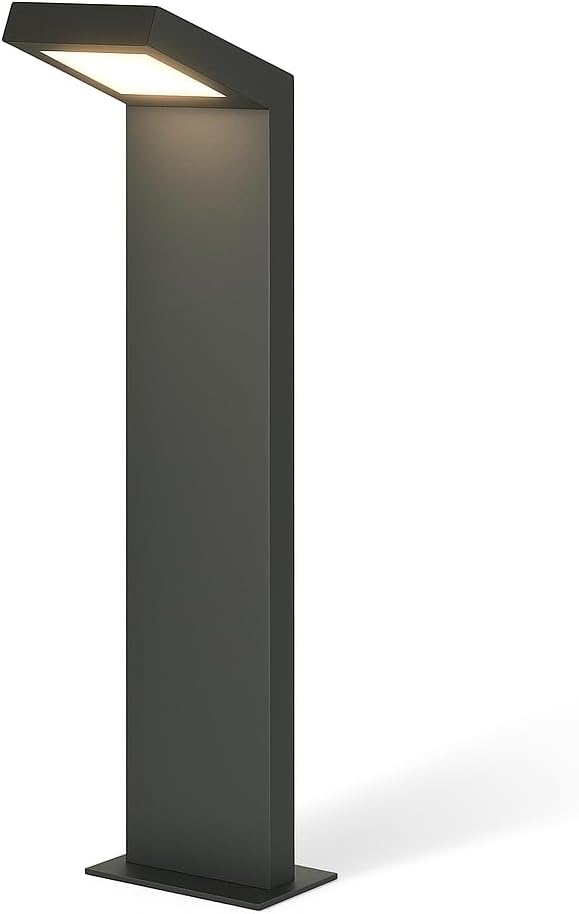 Lampione da Giardino Moderno 10W, Paletto Luce LED Esterno 4000K, IP54 Impermeabile, H580mm, Lampada da Esterno per Vialetti, Cortile, Giardino – Alluminio 954PA-H580