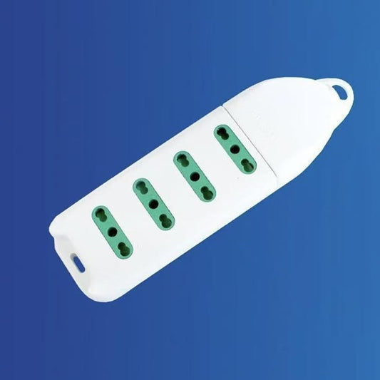 5 Pezzi Multipresa Italiana 4 Prese Bipasso 10/16A, Presa Multipla Senza Cavo per Prolunghe e Cablaggio, Max 2500W, Bianca – C-XSL2304
