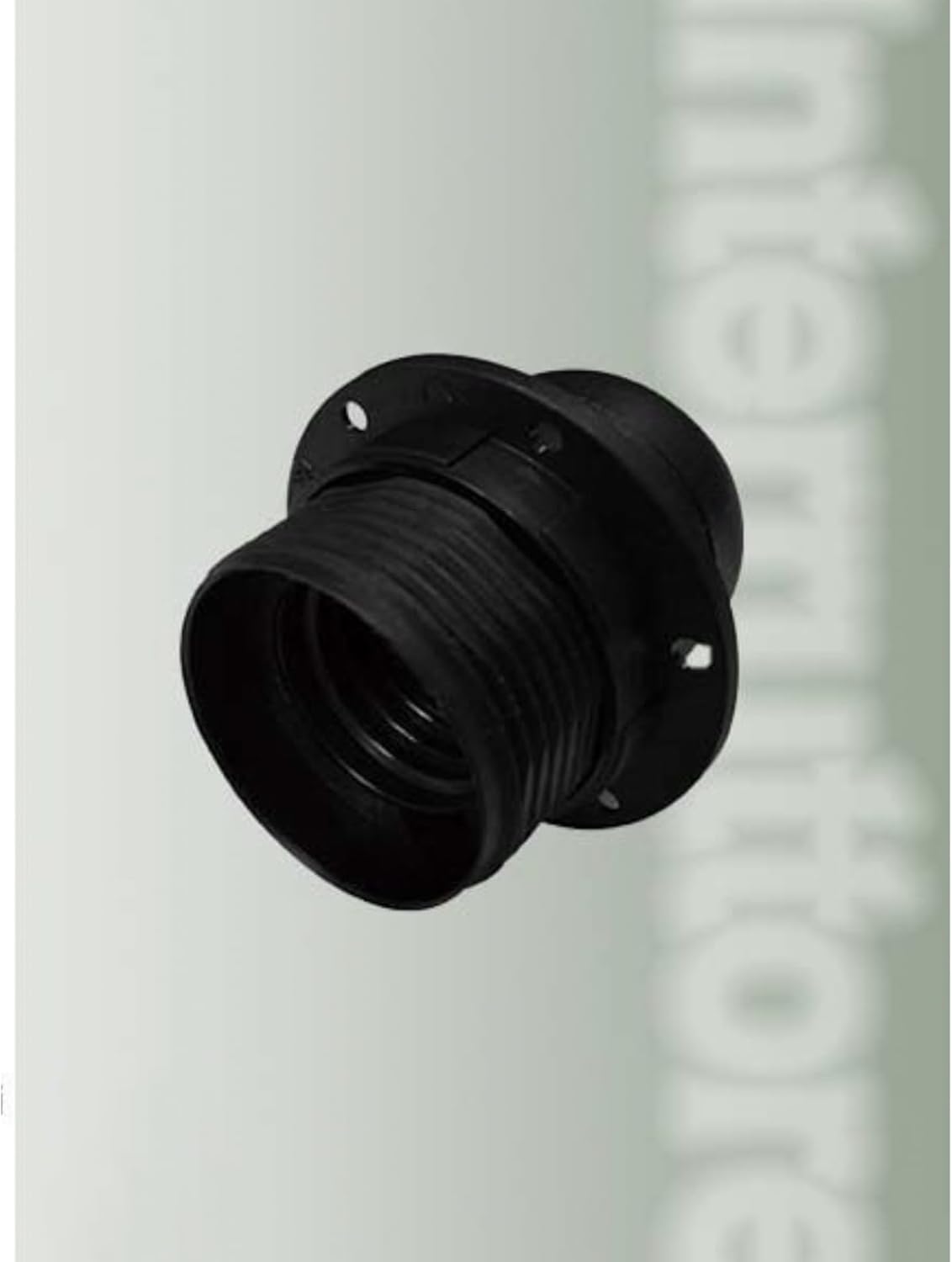 Portalampada E27 in Termoplastica Nera, Semifilettato, 250V 4A, Attacco E27 per Lampadine LED e Incandescenza, Set da 12 Pezzi – 6E2782SB
