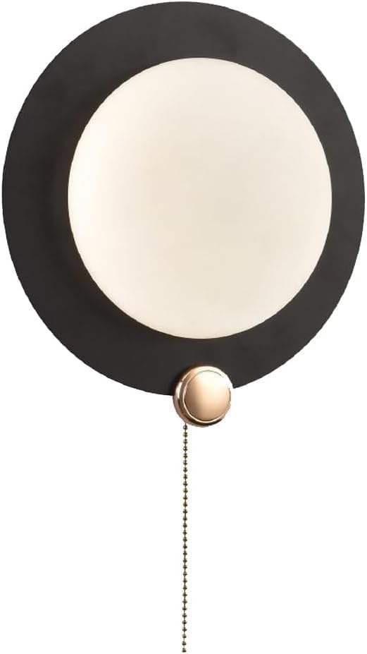 Applique da parete LED 10W con luce regolabile 3000K-6500K, design moderno rotondo in metallo e acrilico bianco-nero, lampada da muro per soggiorno, camera da letto e corridoio, IP20 AQ20-3C