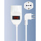 2 Pezzi Cavo di Prolunga 3m con Spina Angolare 10A e Presa Schuko P40, Interruttore di Protezione, Cavo 3G 0,75mm², Max 2300W, Bianco – 364SP-3M