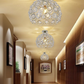 TEKHOME Lampadario da Soffitto a Sfera in Cristallo, Attacco E27, Nero e Bianco, Senza Lampadina, Stile Moderno, per Camera da Letto, Soggiorno, Corridoio, Ø28cm C23
