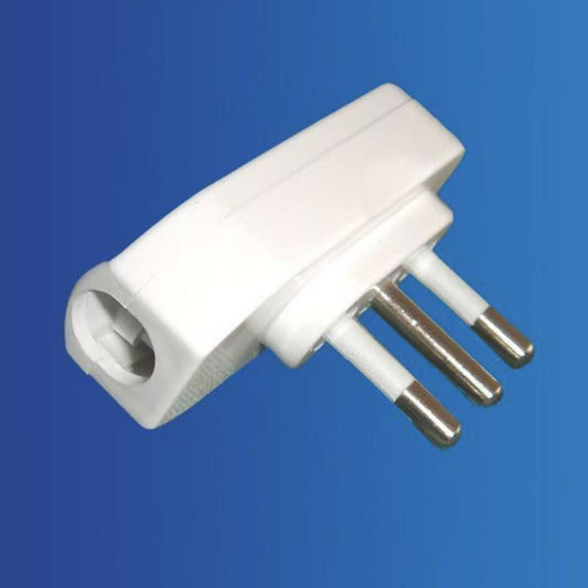 5 Pezzi –Spina Elettrica 2P+T 10A 250V Standard Italiano, Spina Maschio con Terra per Lampade e Cavi, Bianca –  XSL1028A