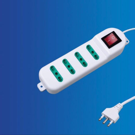 2 Pezzi Multipresa Italiana con Interruttore, Presa Multipla Bipasso 4 Posizioni 10/16A, Spina 16A, Cavo 1,5 m, Colore Bianco – C-X203069