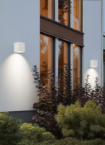 Applique da Esterno 1xGU10 IP65 – Lampada da Parete Impermeabile in Alluminio Verniciato, Design Moderno Quadrato, Senza Lampadina, per Giardino e Facciata ES54