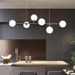 Lampadario a sospensione 6 sfere colore bianco attacco g9 moderno B88