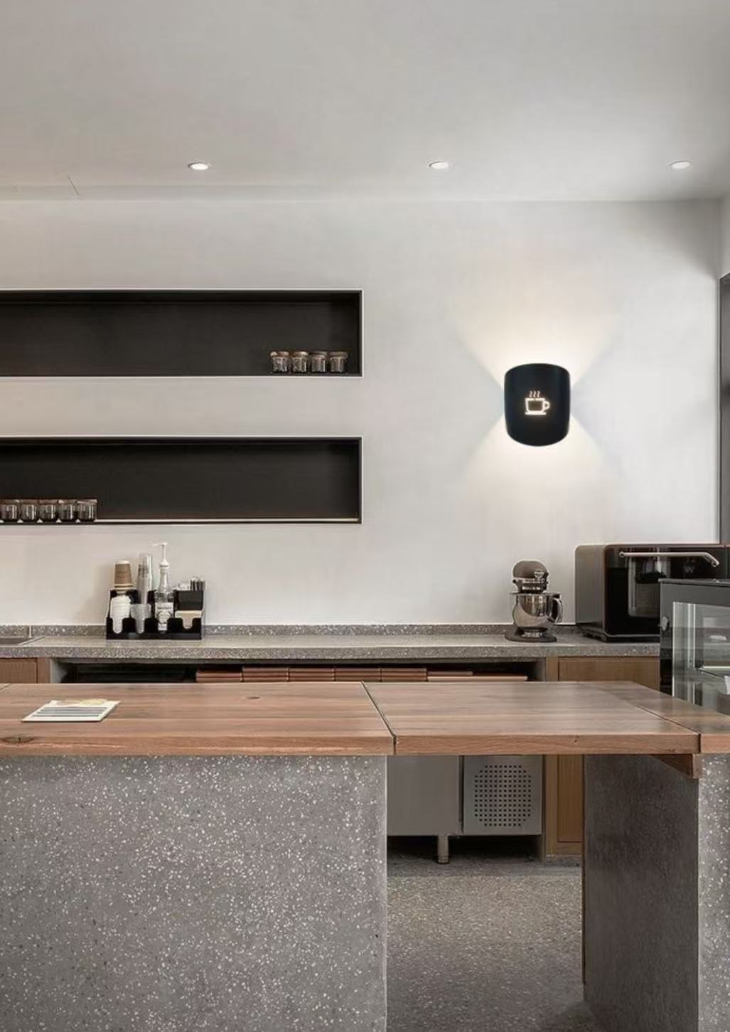 TEKHOME Applique da muro design caffè G9, lampada da parete moderna in metallo e ceramica, 1XG9, colore nero o bianco, per soggiorno cucina bar AQ45