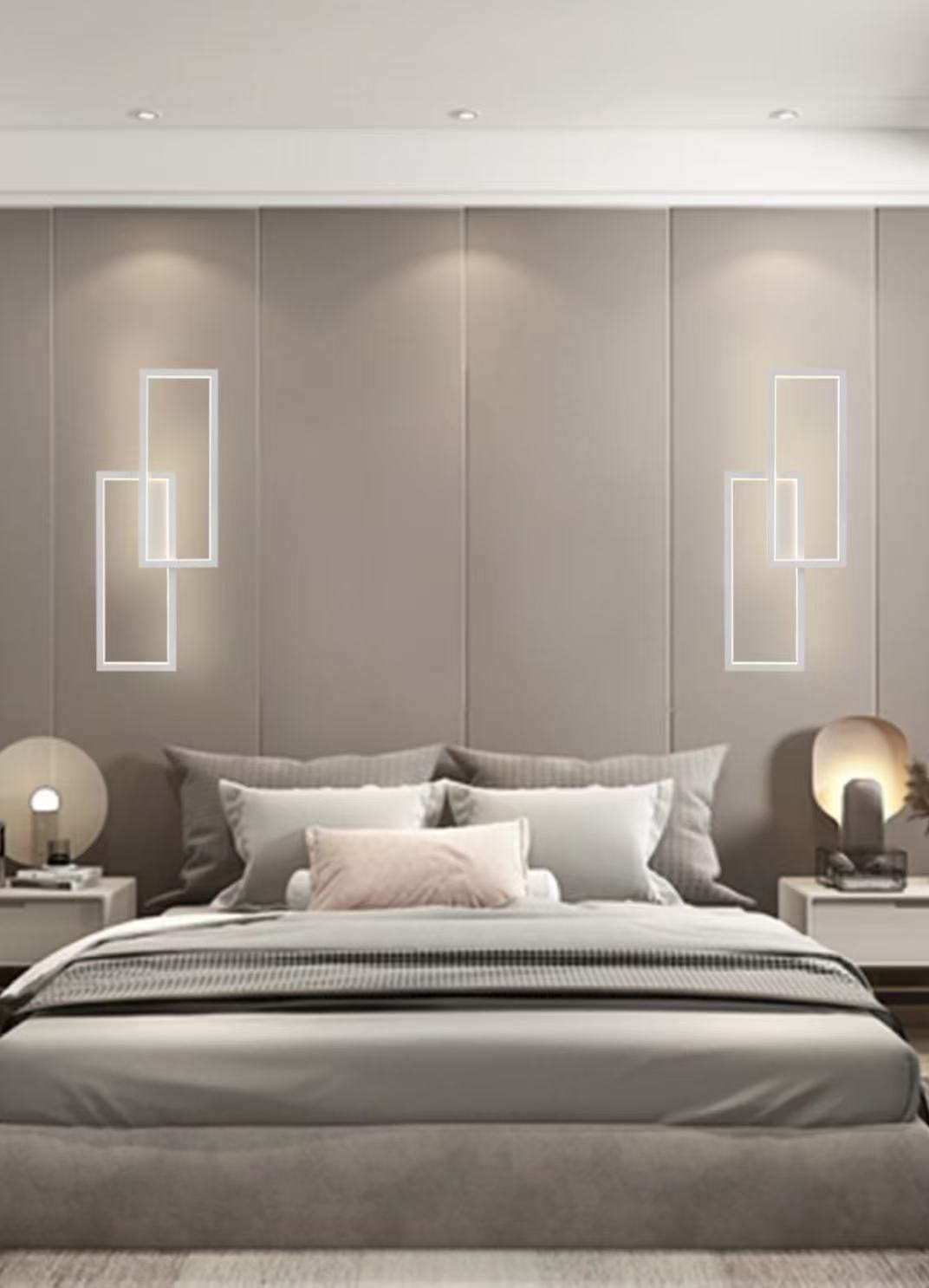 TEKHOME Applique da muro LED 32W moderna rettangolare, luce bianca regolabile 3000K-6500K, lampada da parete per camera da letto soggiorno, disponibile in Bianco e Nero AQ25