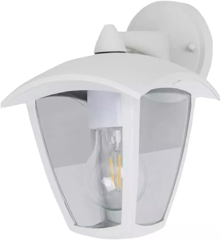 Applique da Esterno E27 IP44, Lampada da Parete Classica, Attacco E27 (Lampadina no), Impermeabile per Facciata, Balcone e Giardino - Bianco/Grigio Scuro B232