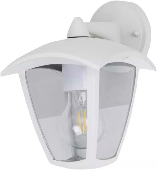 Applique da Esterno E27 IP44, Lampada da Parete Classica, Attacco E27 (Lampadina no), Impermeabile per Facciata, Balcone e Giardino - Bianco/Grigio Scuro B232