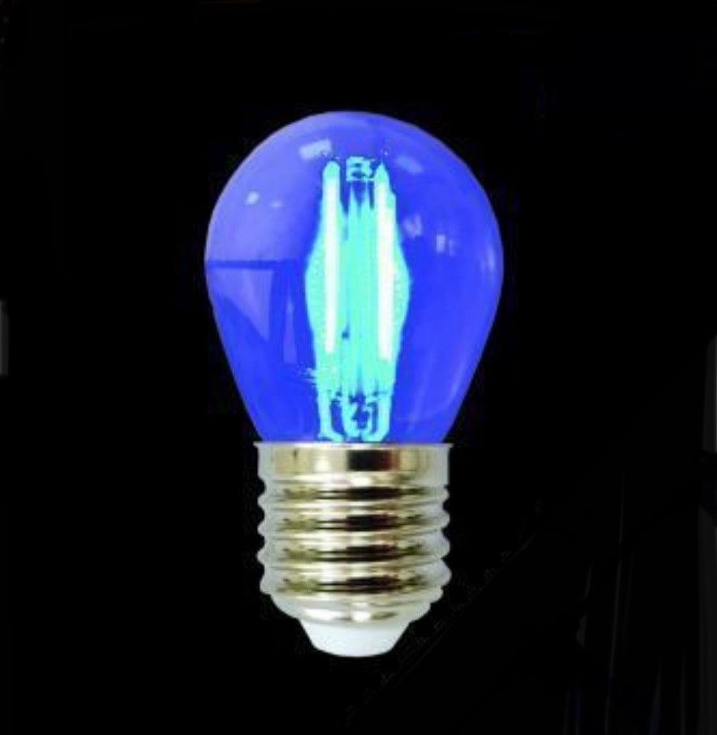 Lampadine LED E27 G45 4W, Confezione da 5 Pezzi, 440LM, 3000K/4000K/6500K e Colori Rosso Verde Blu, Lampadine Decorative in Vetro Trasparente, Luce a 360°, Basso Consumo, Modello G45A-T