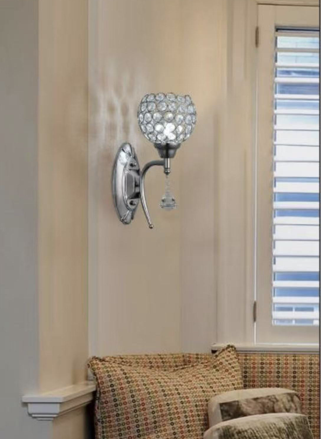 TEKHOME Applique da Parete Moderna con Design a Cristalli, Attacco G9 60W, per Interni, Disponibile in Oro e Argento, 280mm, Metallo e Cristallo (Senza Lampadina) E19