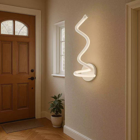 TEKHOME Applique da Muro LED 12W Moderna, Bianco, 3 Temperature Colore 3000K-4000K-6500K, Lampada da Parete Design Ondulato per Camera da Letto Soggiorno Corridoio, Interno E24-3C