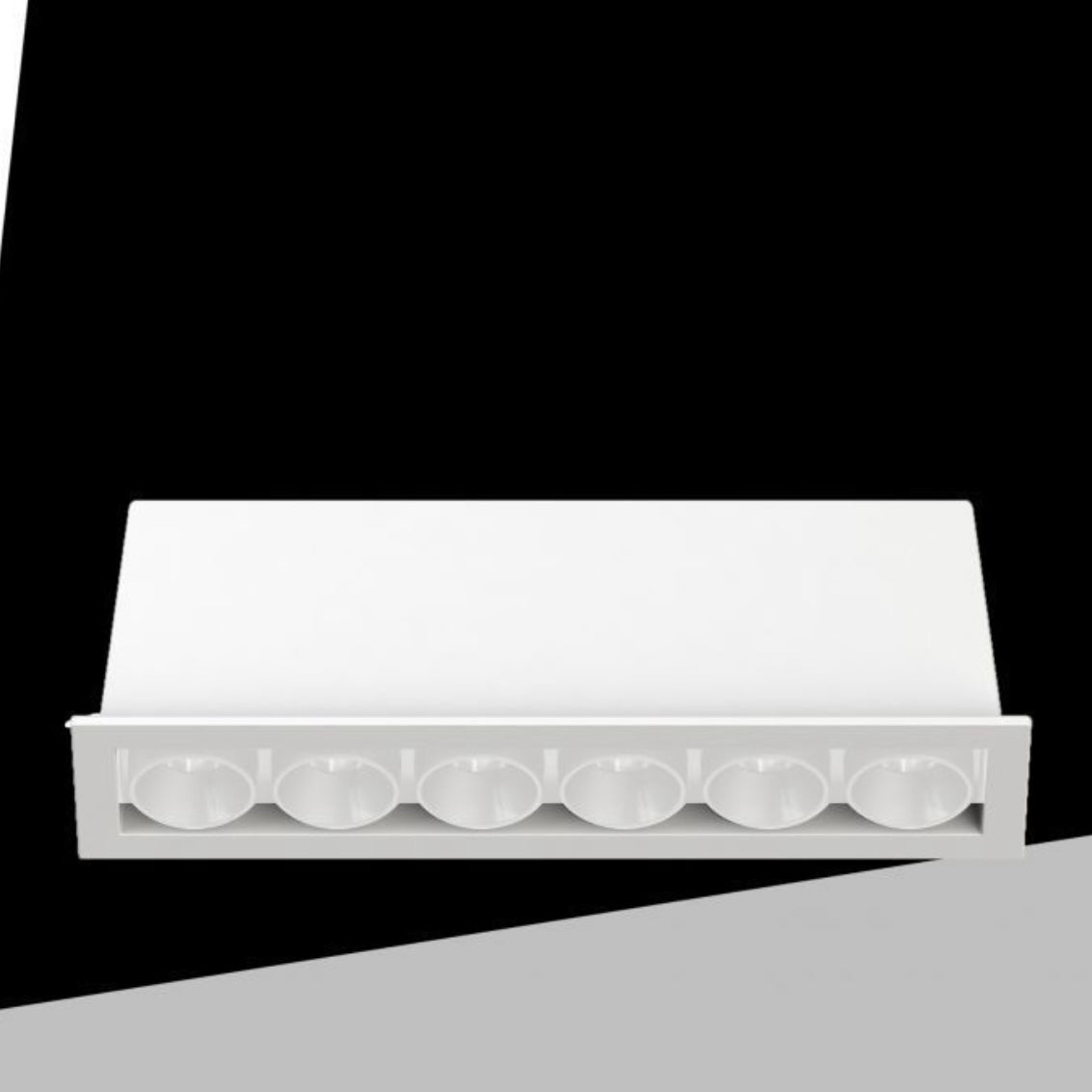 Faretto LED da Incasso Rettangolare 11W, 6 Spot, CRI ≥90, Fascio 24°, Alluminio Bianco, Faretti da Incasso per Cartongesso e Controsoffitto, 3000K/4000K/6500K, 1 Pezzo, XTD-6-B